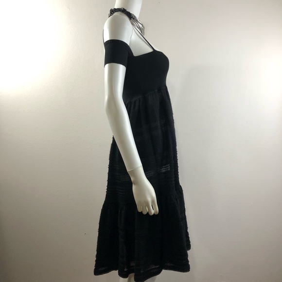 CHANEL Bianca Bouclé Bustier Knitted Black Dress - Picture 5 of 8